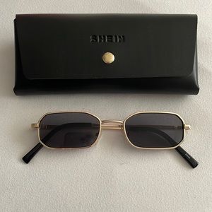 SHEIN rectangular black and gold sunglasses